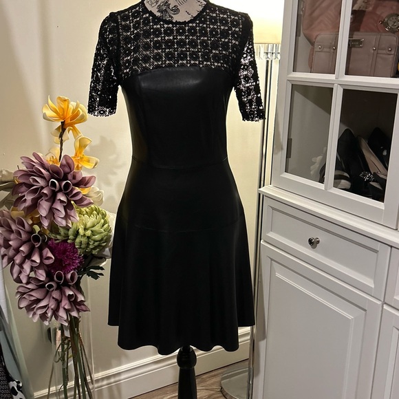 STUNNING , ZARA , black faux leather short dress size S - Picture 11 of 13